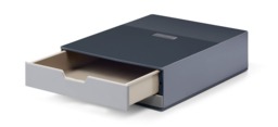 Rackhams COFFEE POINT 2 Drawer Organiser Storage Box for Tea Bags & Pods - Grey - thumbnail 2