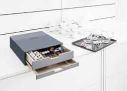 Rackhams COFFEE POINT 2 Drawer Organiser Storage Box for Tea Bags & Pods - Grey - thumbnail 6