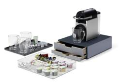 Rackhams COFFEE POINT 2 Drawer Organiser Storage Box for Tea Bags & Pods - Grey - thumbnail 5