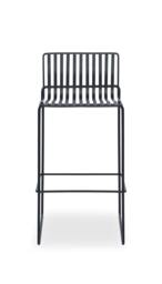 Rackhams Finn Bar Stools - Matt Black - Blue Seat Pad - thumbnail 3