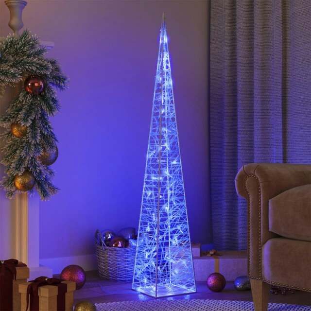 Rackhams Acrylic Decorative LED Light Cone Blue 120 cm