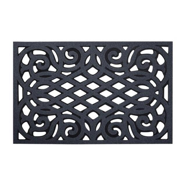Rackhams Victorian Style Eco Indoor/Outdoor Door Mat - Dark Grey - 61 x 41cm - No (Suitable for Outdoors) - image 1