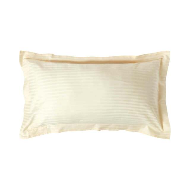 Rackhams Silky 330 TC Egyptian Cotton Satin Stripe Oxford Pillowcase, King Size - Pastel Yellow - image 1
