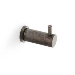 Rackhams Alexander & Wilks Brunel Knurled Coat Hook - Dark Bronze - thumbnail 1