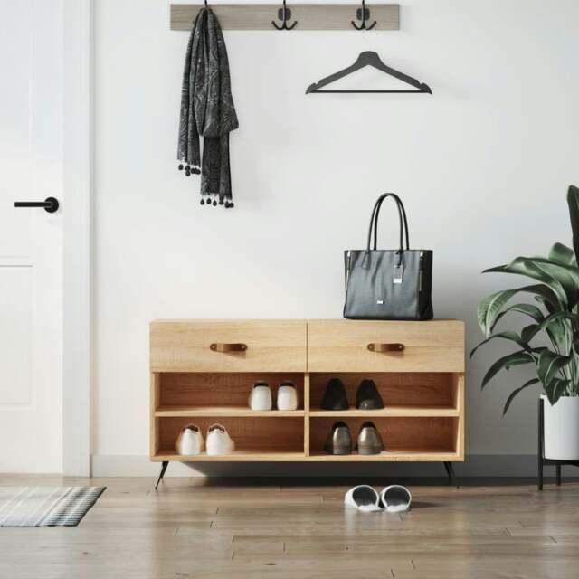 Rackhams Shoe Bench Sonoma Oak 102x35x55 cm Engineered Wood