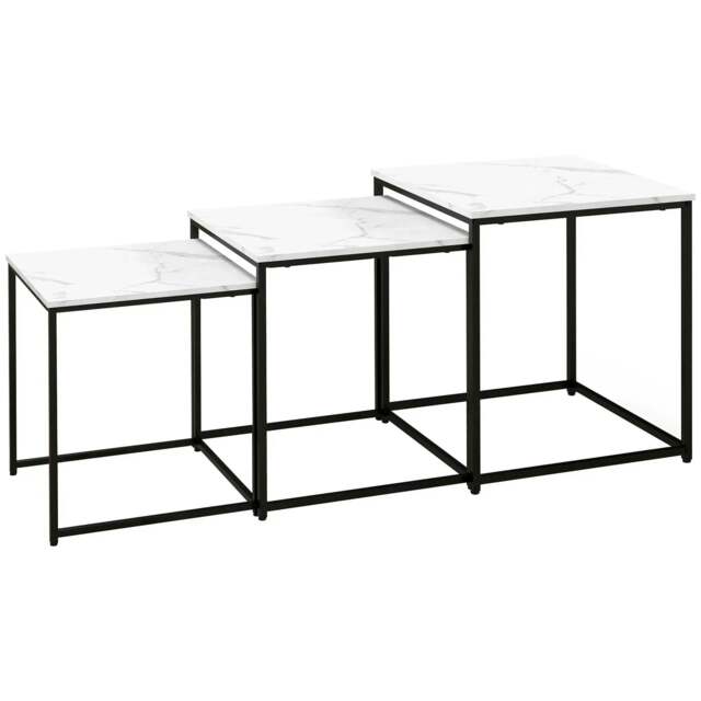 Rackhams Three Nest of Tables, Marble Effect Finish - image 1