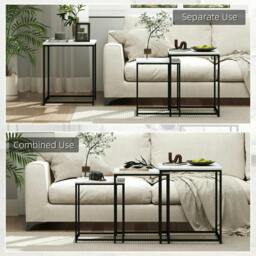 Rackhams Three Nest of Tables, Marble Effect Finish - thumbnail 4
