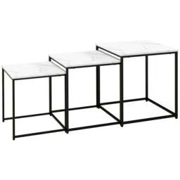 Rackhams Three Nest of Tables, Marble Effect Finish - thumbnail 1