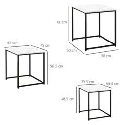 Rackhams Three Nest of Tables, Marble Effect Finish - thumbnail 3