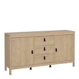 Rackhams Barcelona Sideboard 2 Doors + 3 Drawers in Jackson Hickory Oak - Brown - 151.4 - 1