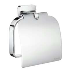 Rackhams Polished Chrome Toilet Roll Holder with Lid