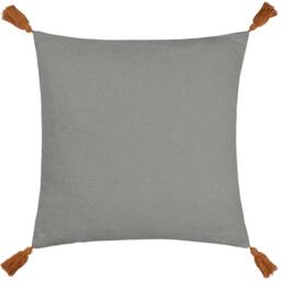 Rackhams Aquene Tassel Tufted Cushion Cover - Charcoal/Brick - 50cm x 50cm - Charcoal/Brick - 100% Cotton - thumbnail 3