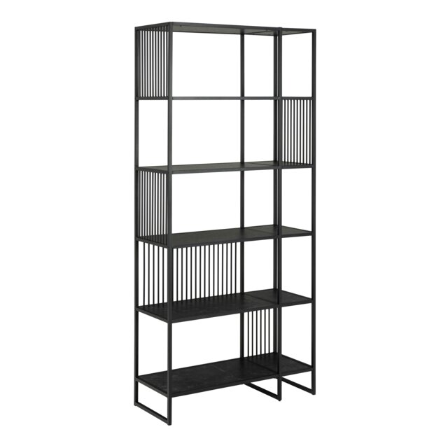 Rackhams Strington Bookcase with 5 Shelves in Black - 1 - Black - Wood - image 1