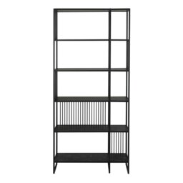 Rackhams Strington Bookcase with 5 Shelves in Black - 1 - Black - Wood - thumbnail 2