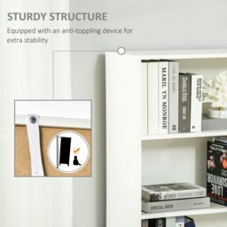 Rackhams 2 Door 4 Shelves Bookcase Wooden Storage Cabinet Display Unit White Oak - thumbnail 5