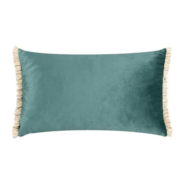 Rackhams Tilly Reversible Velvet Cushion Cover - Duck Egg/Pumice - 50cm x 30cm - Duck Egg/Pumice - 100% Polyester - image 1