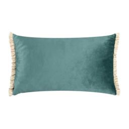Rackhams Tilly Reversible Velvet Cushion Cover - Duck Egg/Pumice - 50cm x 30cm - Duck Egg/Pumice - 100% Polyester - thumbnail 1