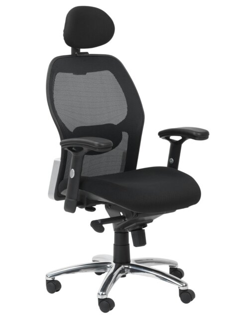 Rackhams Portland office chair with black mesh back - Black - image 1