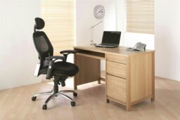 Rackhams Portland office chair with black mesh back - Black - thumbnail 2