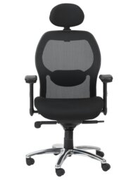 Rackhams Portland office chair with black mesh back - Black - thumbnail 4