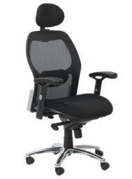 Rackhams Portland office chair with black mesh back - Black - thumbnail 1