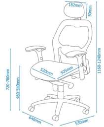 Rackhams Portland office chair with black mesh back - Black - thumbnail 3