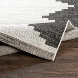 Rackhams Eagean-Modern Black Grey White Charcoal In- & Outdoor Rug - 130 x 180 cm - thumbnail 4