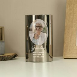 Rackhams Personalised Photo Upload Smoked Glass LED Candle - thumbnail 4