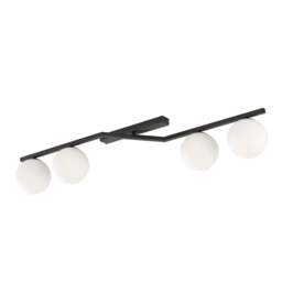 Rackhams NATON Ceiling lamp 4 x E14 Black with White Shade - thumbnail 1