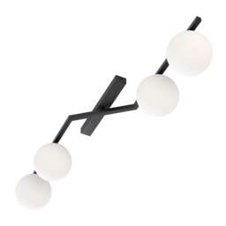 Rackhams NATON Ceiling lamp 4 x E14 Black with White Shade - thumbnail 2