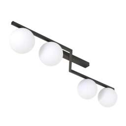 Rackhams NATON Ceiling lamp 4 x E14 Black with White Shade - thumbnail 3