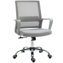 Rackhams Ergonomic Desk Chair Mesh Office Chair with Adjustable Height Armrest and 360° Swivel Castor Wheels Grey - thumbnail 1