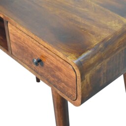 Rackhams Solid Wood Curved Chestnut Writing Desk - thumbnail 6