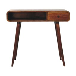 Rackhams Solid Wood Curved Chestnut Writing Desk - thumbnail 2