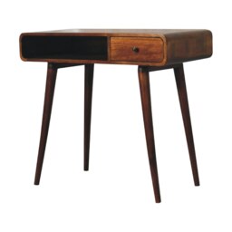 Rackhams Solid Wood Curved Chestnut Writing Desk - thumbnail 4