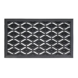 Rackhams Elipses Heavy Duty Rubber Entrance Floor Door Mat, 40x70cm, Eyes, Black - thumbnail 2