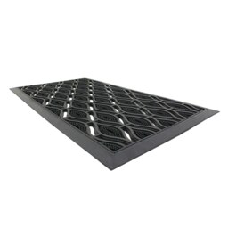 Rackhams Elipses Heavy Duty Rubber Entrance Floor Door Mat, 40x70cm, Eyes, Black - thumbnail 4
