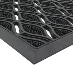 Rackhams Elipses Heavy Duty Rubber Entrance Floor Door Mat, 40x70cm, Eyes, Black - thumbnail 3