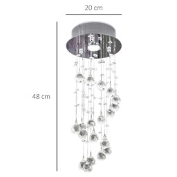 Rackhams Crystal Ceiling Light Chandelier Spiral Rain Drop Pendant Lamp Metal - thumbnail 3