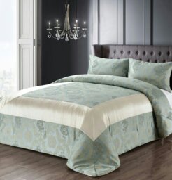 Rackhams Damascus Quilted Luxury Bedspread Set - Cream - Double - thumbnail 2