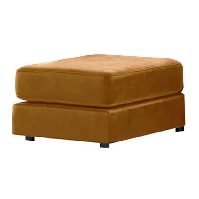 Rackhams Brooklyn Full Foam Plush Velvet Footstool - Gold - image 1