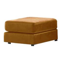 Rackhams Brooklyn Full Foam Plush Velvet Footstool - Gold - thumbnail 1