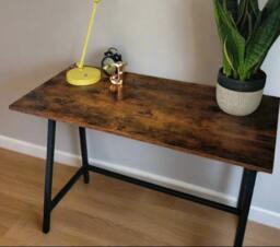 Rackhams Computer Desk – Industrial Writing Desk with Steel Frame Table for Home Office & Study - thumbnail 5