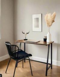 Rackhams Computer Desk – Industrial Writing Desk with Steel Frame Table for Home Office & Study - thumbnail 2