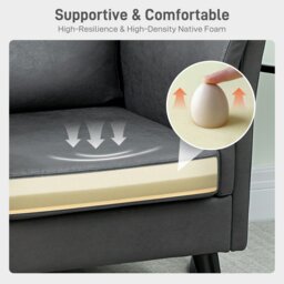 Rackhams Small Sofa, Loveseat Sofa for Bedroom, Home Office, Grey - Grey - 1 - Two-seater - thumbnail 5