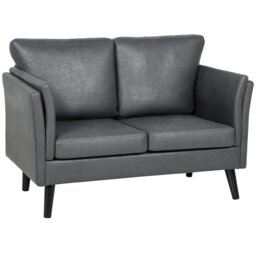 Rackhams Small Sofa, Loveseat Sofa for Bedroom, Home Office, Grey - Grey - 1 - Two-seater - thumbnail 2