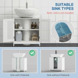 Rackhams Novaso White Under Sink Vanity Unit With Double Doors And Adjustable Shelving Modern Design - thumbnail 5