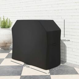 Rackhams 147 x 61cm Plastic Coated Protective Grill Cover - Black - thumbnail 3