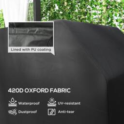 Rackhams 147 x 61cm Plastic Coated Protective Grill Cover - Black - thumbnail 4