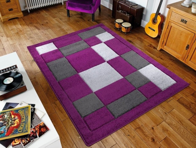 Rackhams Havana Carved Rug - Purple Grey - 200cm x 290cm (6.5ft x 9.5ft)